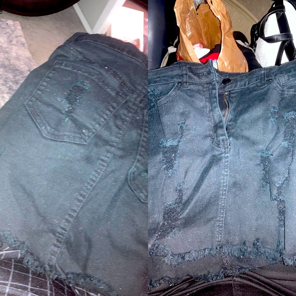 Black wax Jean short